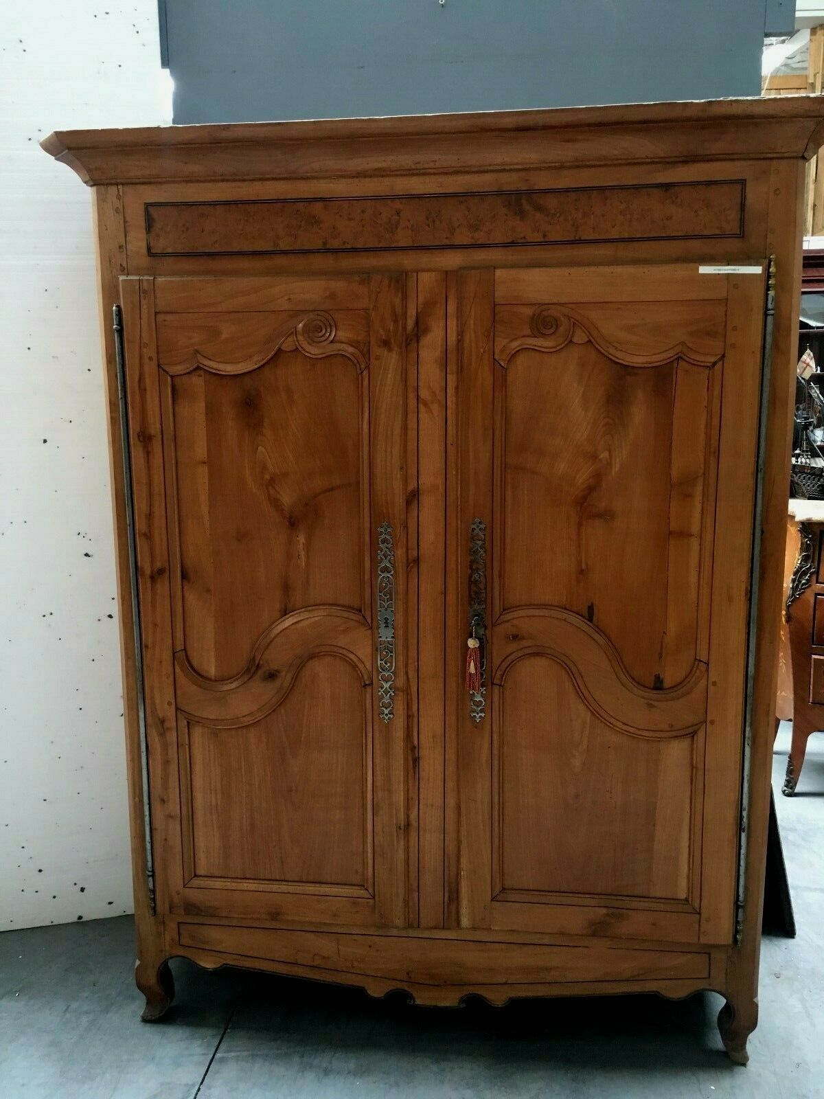 Louis XIV wardrobe in solid cherry