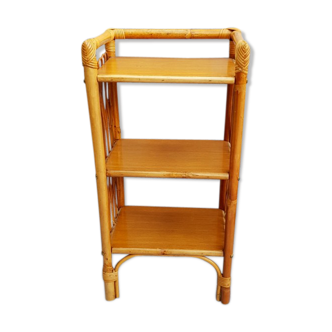 Vintage bedside high in rattan 3 shelves