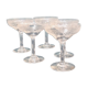 5 champagne glasses in chiseled crystal