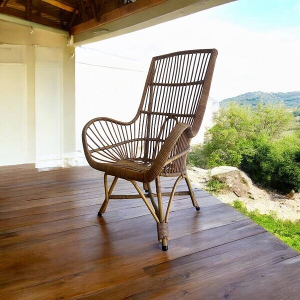 Chaise/siège monoplace/fauteuil vintage en osier