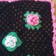 Set of 2 placemats in relief flowers crocheted vintage 70's hands