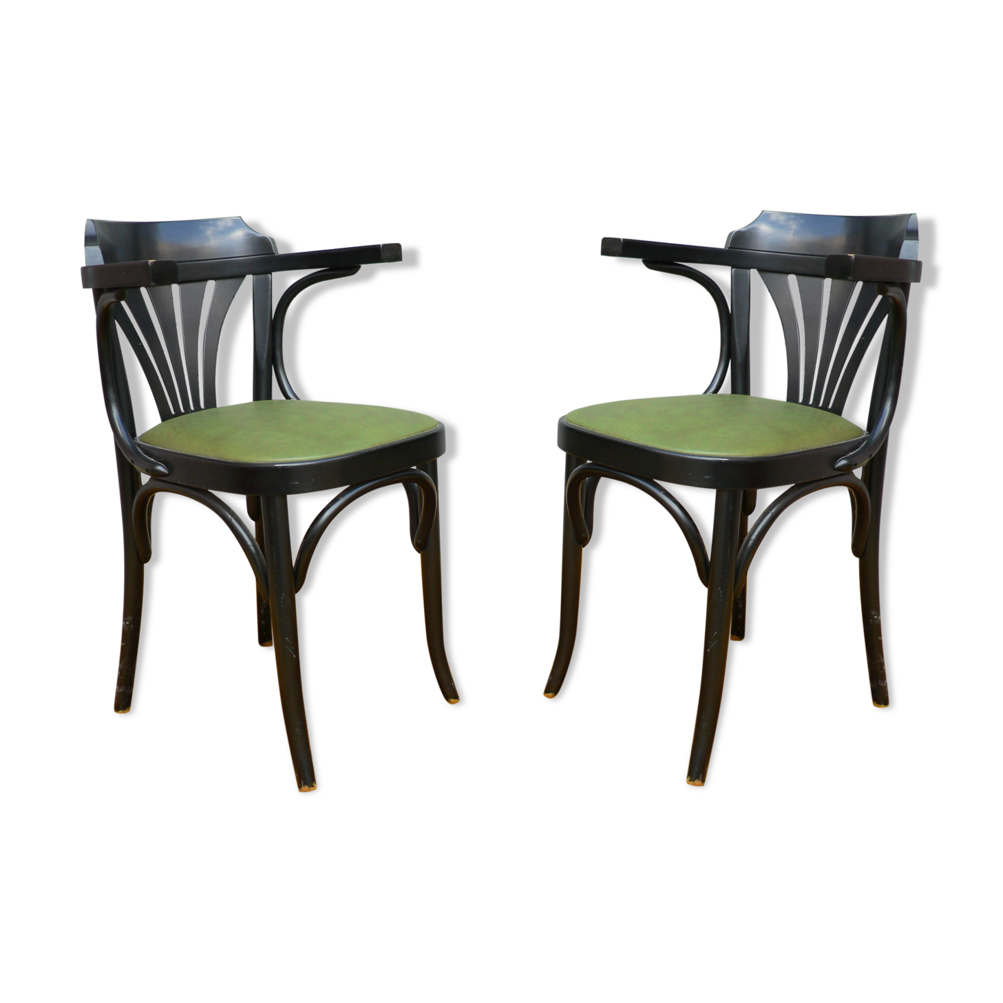 Pair of armchairs type bistro skai