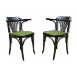 Paire de fauteuils type bistrot skai