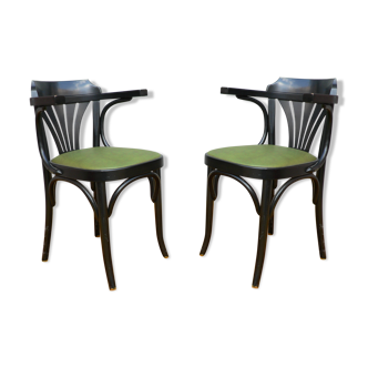 Pair of armchairs type bistro skai
