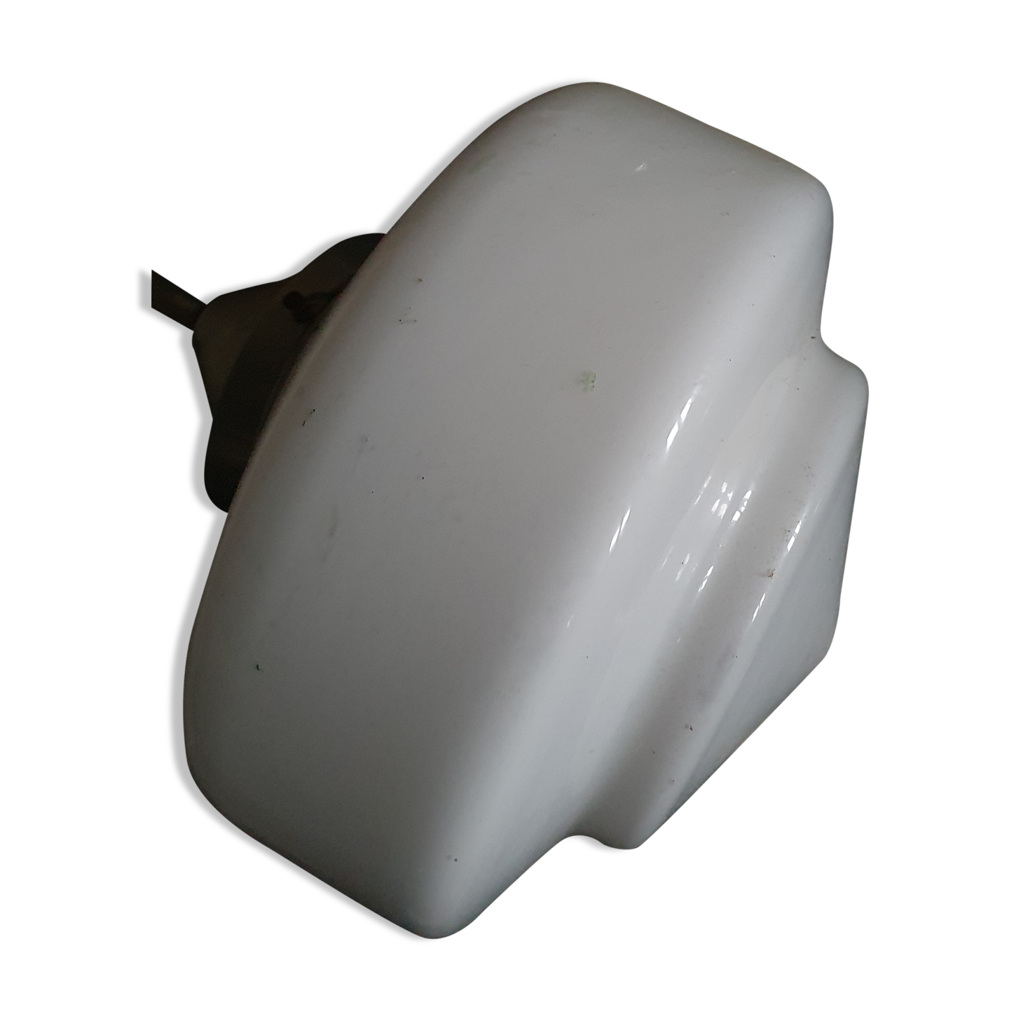 White opaline chandelier art deco