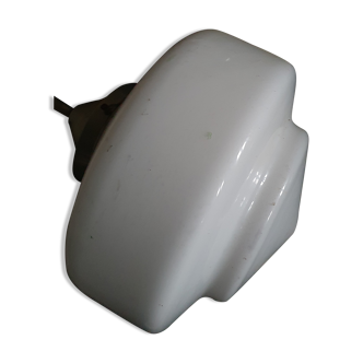 White opaline chandelier art deco