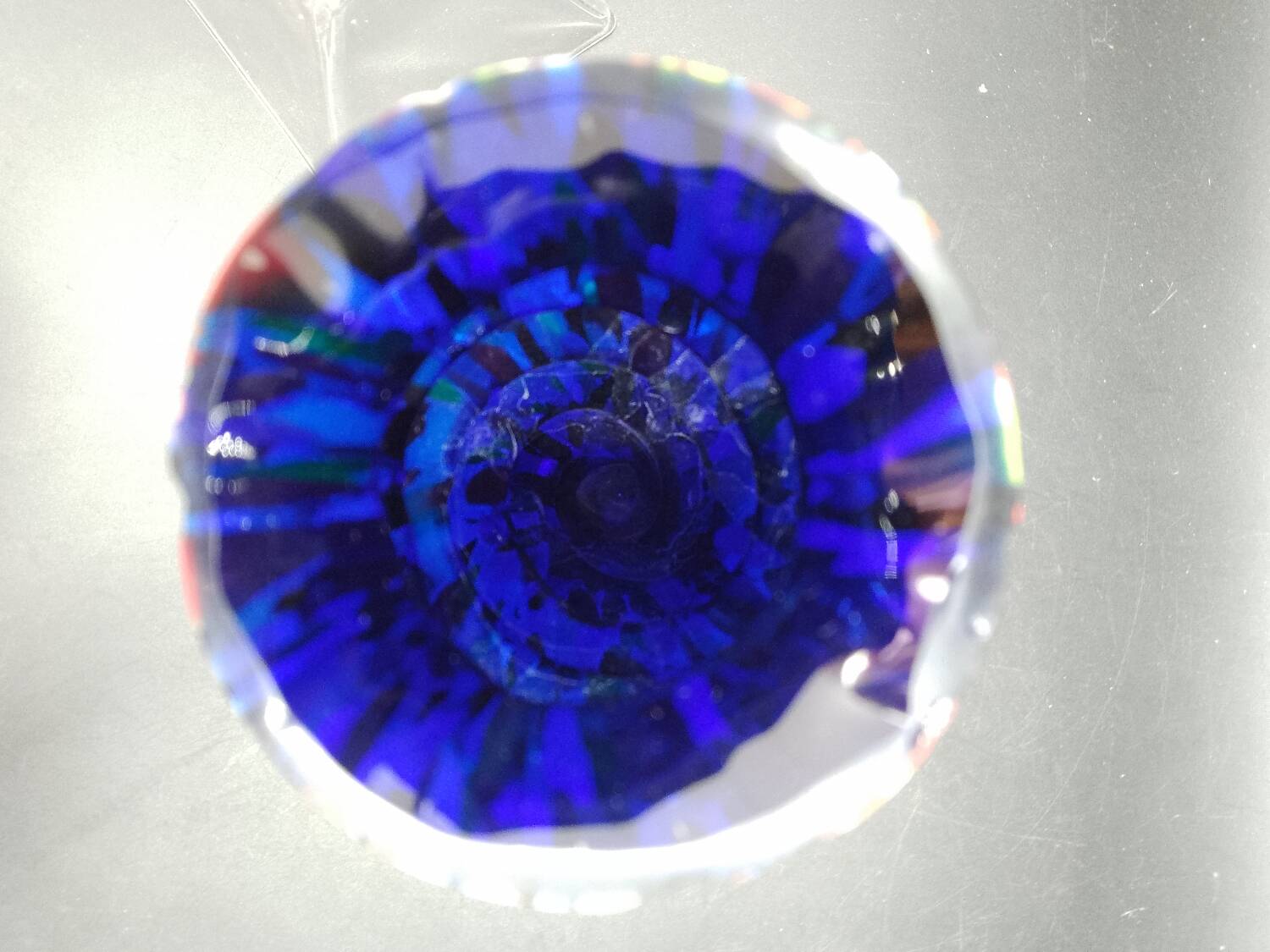 Spotted Glass Vase Borske Sklo Kralik Czech Cobalt Boheme Glass Art Deco 1930