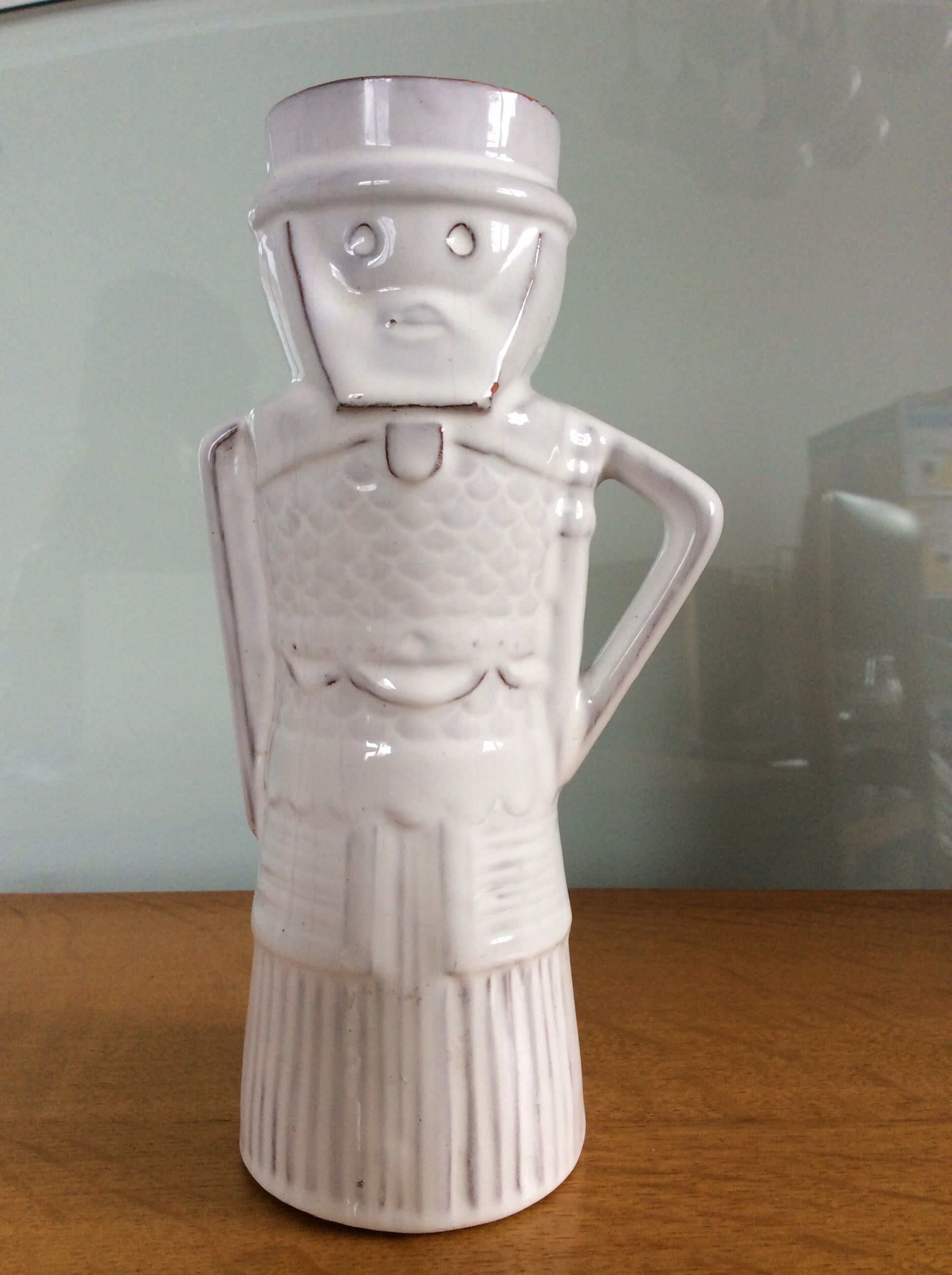 Vintage anthropomorphic vase in glazed terracotta