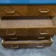 Commode scandinave 1960 atypique bleu Satiné 4 tiroirs