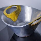 Brutalist centerpiece by Leopold, Brass and aluminum, Spain, 1970