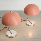 Mid-century pink sphere table lamp