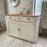 Meuble de métier enfilade patine blanche