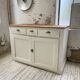 Meuble de métier enfilade patine blanche