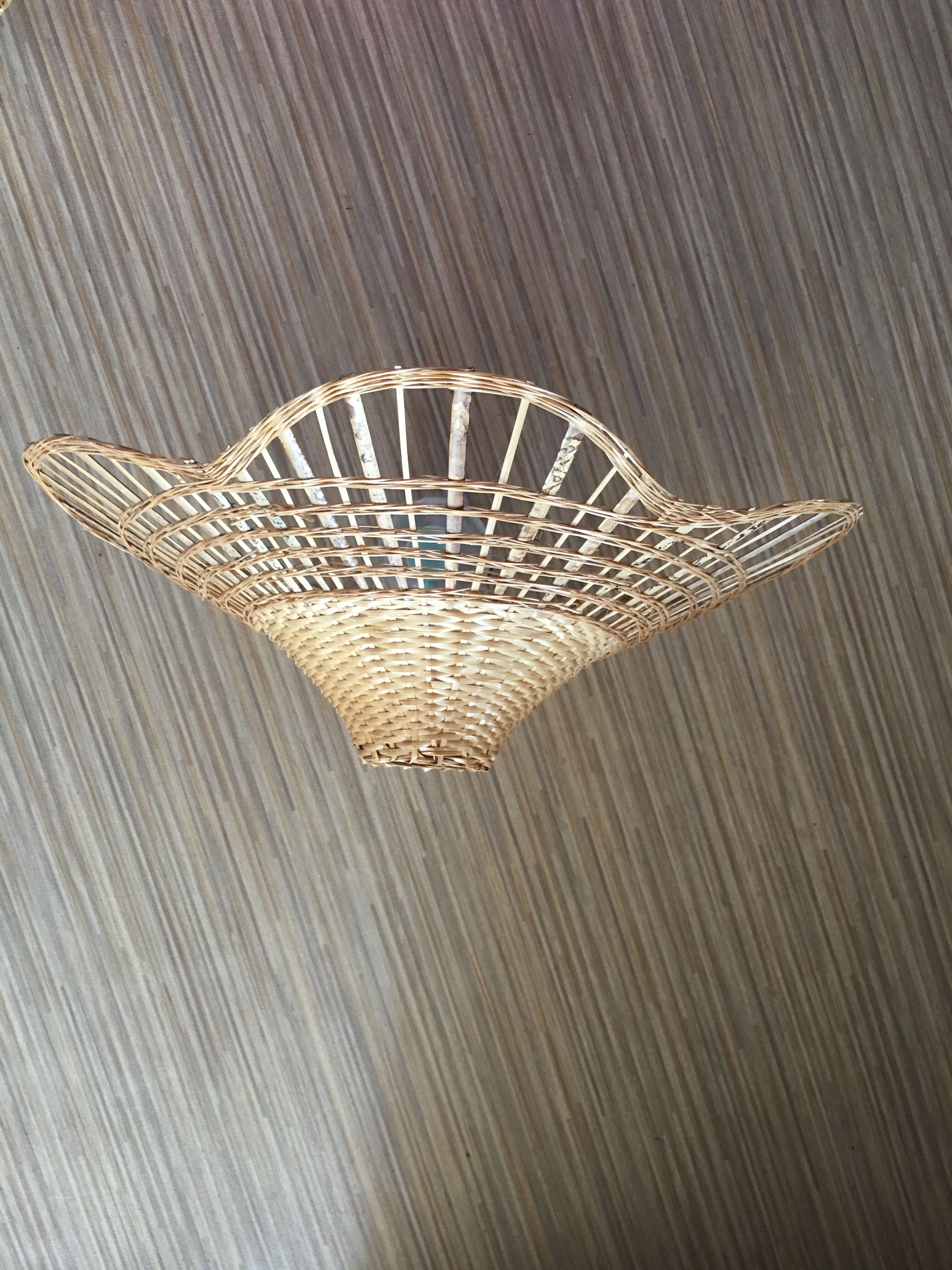 Set of 2 sudpendions in wicker and rattan