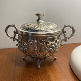 Sugar bowl, silver-plated bonbonnière, late 19th century.