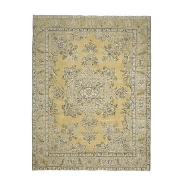 1970s Turkish Hand-Knotted Wool Cotton Orange Area Rug 293x381