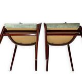 Chaises de salle à manger en bois de hêtre aux tons verts, années 1950