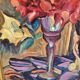 Oil on Canvas Still Life Flower Bouquet Signed Bernamonti