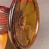 Art Deco Pressed Glass Vase Amber Color 25.3 cm