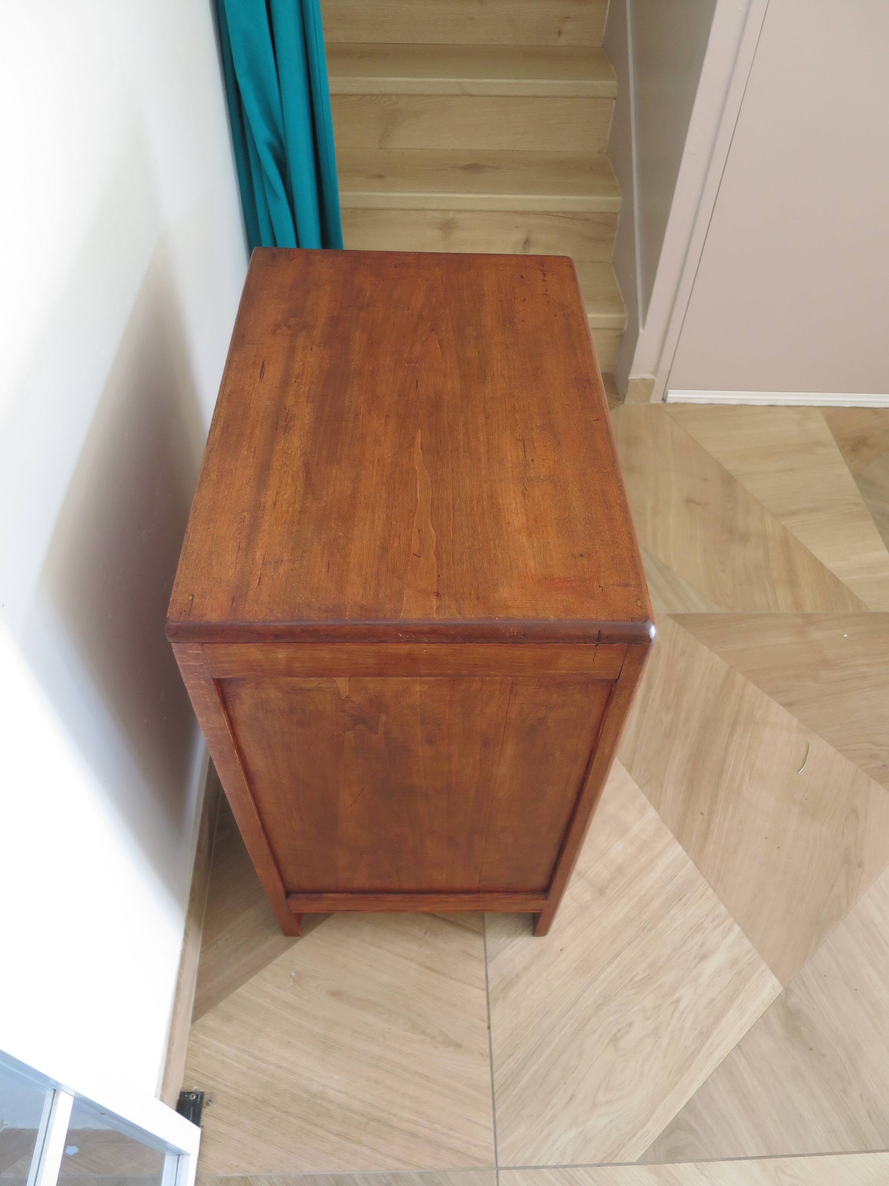 Art Deco chest of drawers in dark wood with 3 drawers, 1950s