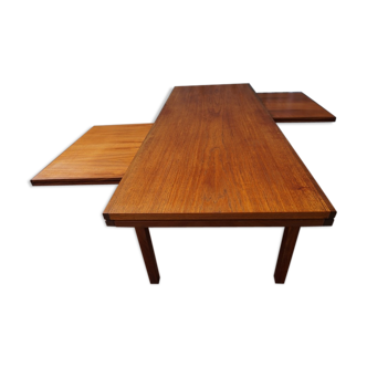 Table basse extensible teck rétro années 1960