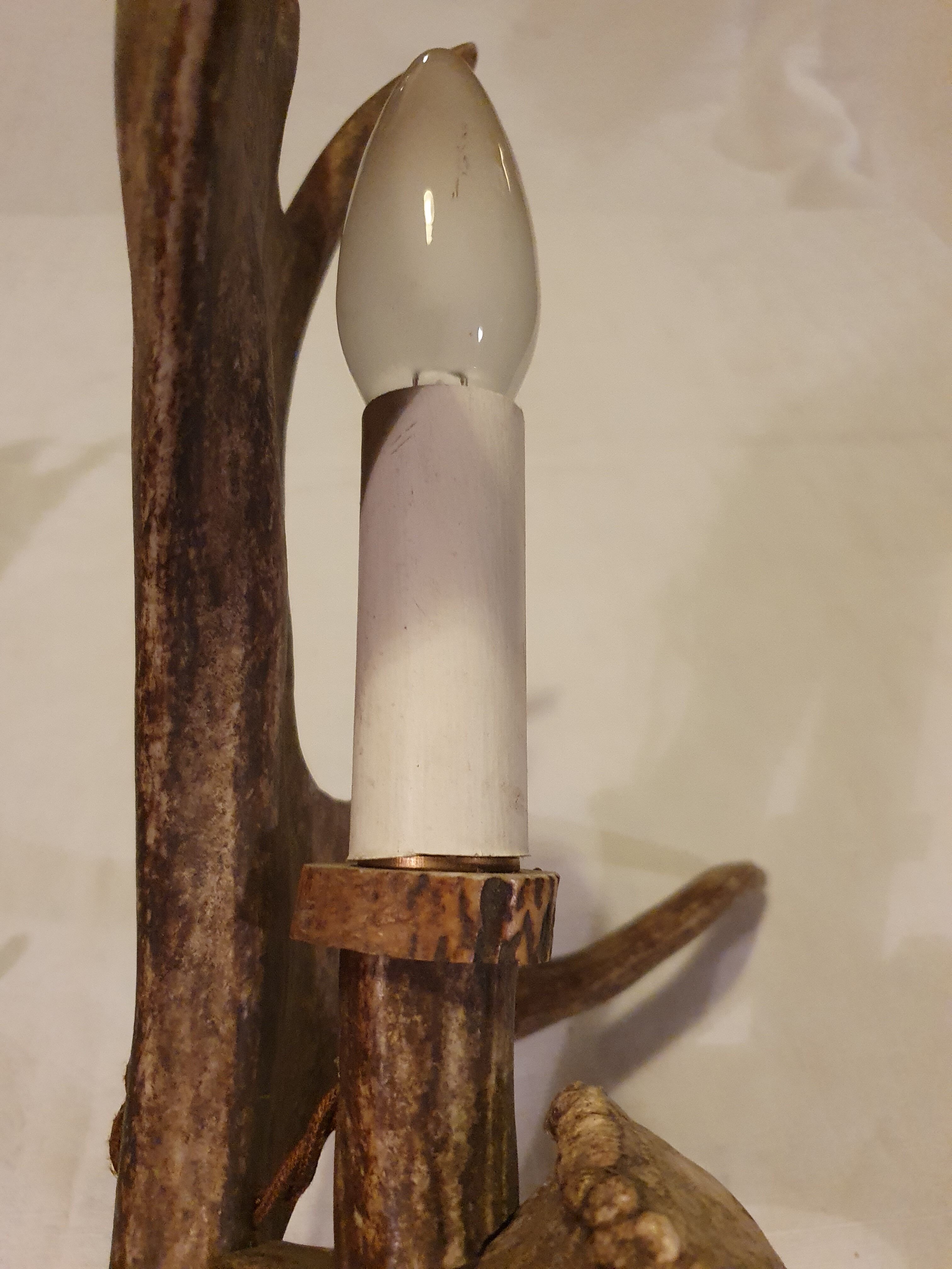 Pair of suede pallet wall lamps