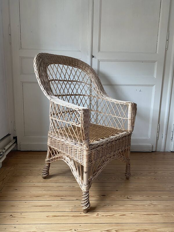 Fauteuil en osier haut dossier ''Abuela