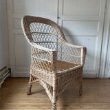 "Abuela" high back wicker armchair
