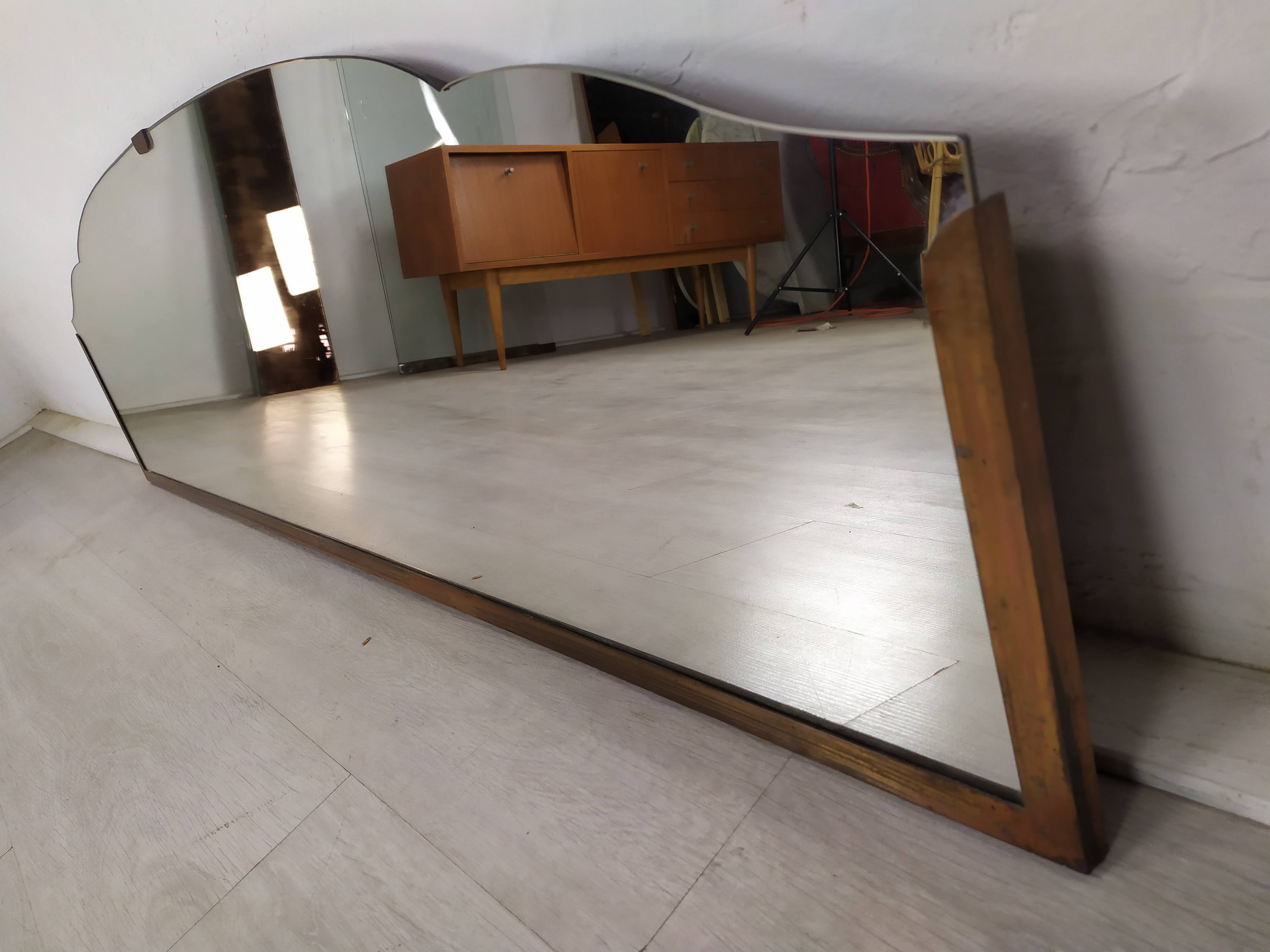 Art Deco brass mirror