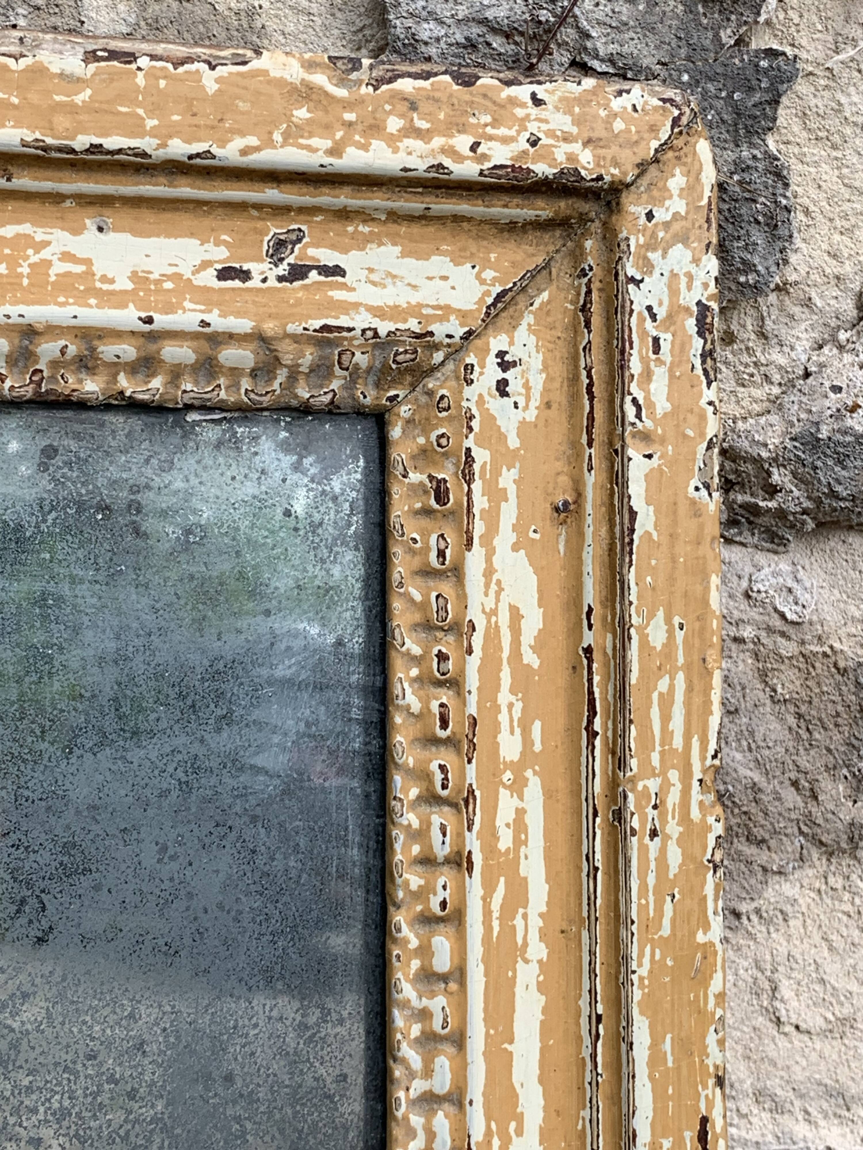 19th century mercury mirror patinated trumeau