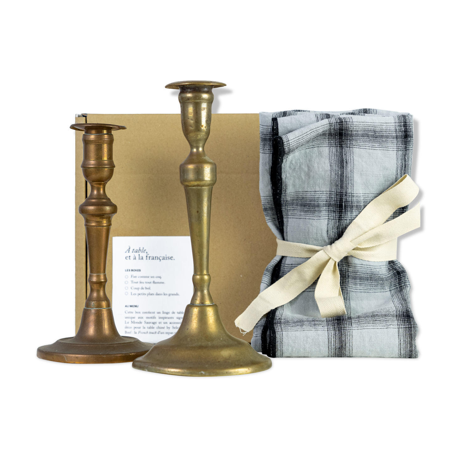 2 candle holders and 2 tea towels — All fire all flame #67