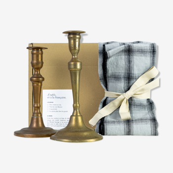 2 candle holders and 2 tea towels — All fire all flame #67
