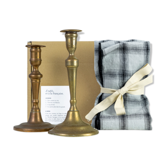 2 candle holders and 2 tea towels — All fire all flame #67