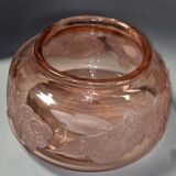 Legras: very important glass vase with acid-etched patterns.