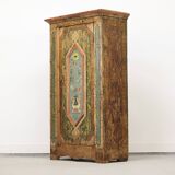 Folk art painted wedding cabinet