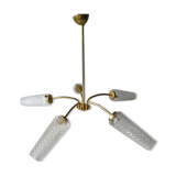 Luster 5 branches glass conical globes