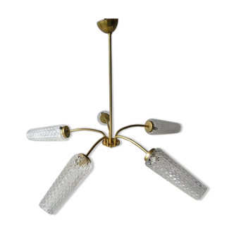 Luster 5 branches glass conical globes