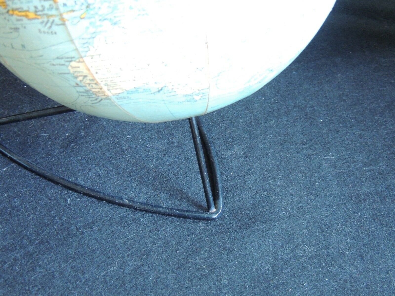 Globe earth base in metal Girard and Barrere Paris 1960