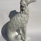 95 cm terracotta glazed Borzoi or Russian Afghan wolfhound, Austria 1960s.