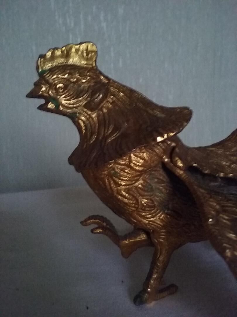 Pair of vintage heath roosters in brass year 70.