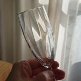 10 flûtes à champagne vintage en verre à facettes