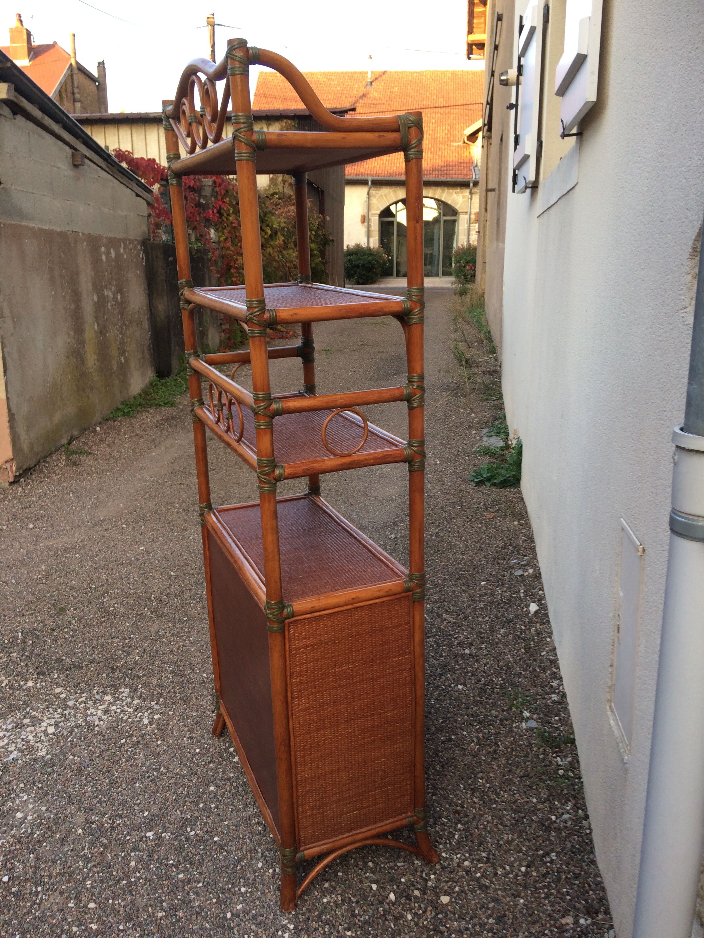 Bamboo and cane shelf