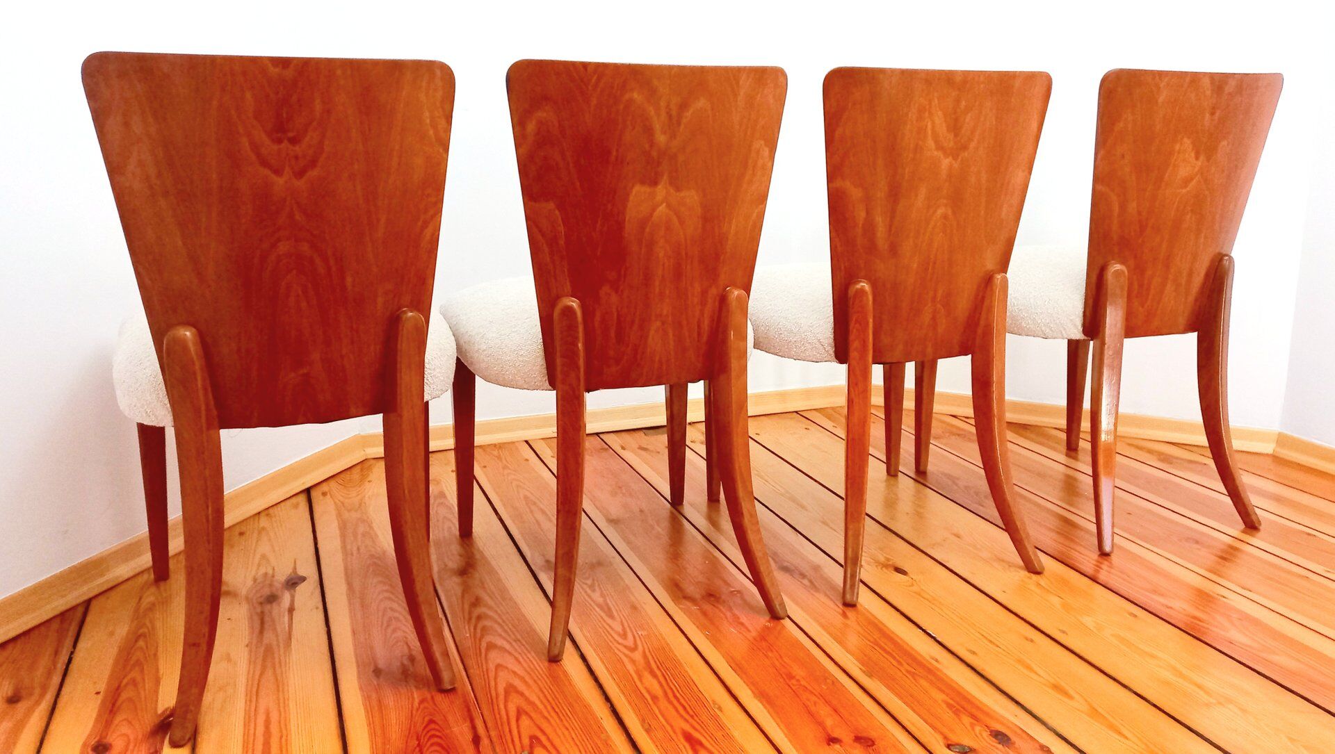 Chairs by J. Halabala for Up Races, Czechoslovakia, 1940s, Set of 4