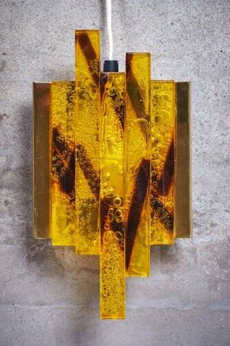 Mid-Century Crystal Glass Wall Lights, Denmark, Set of 2