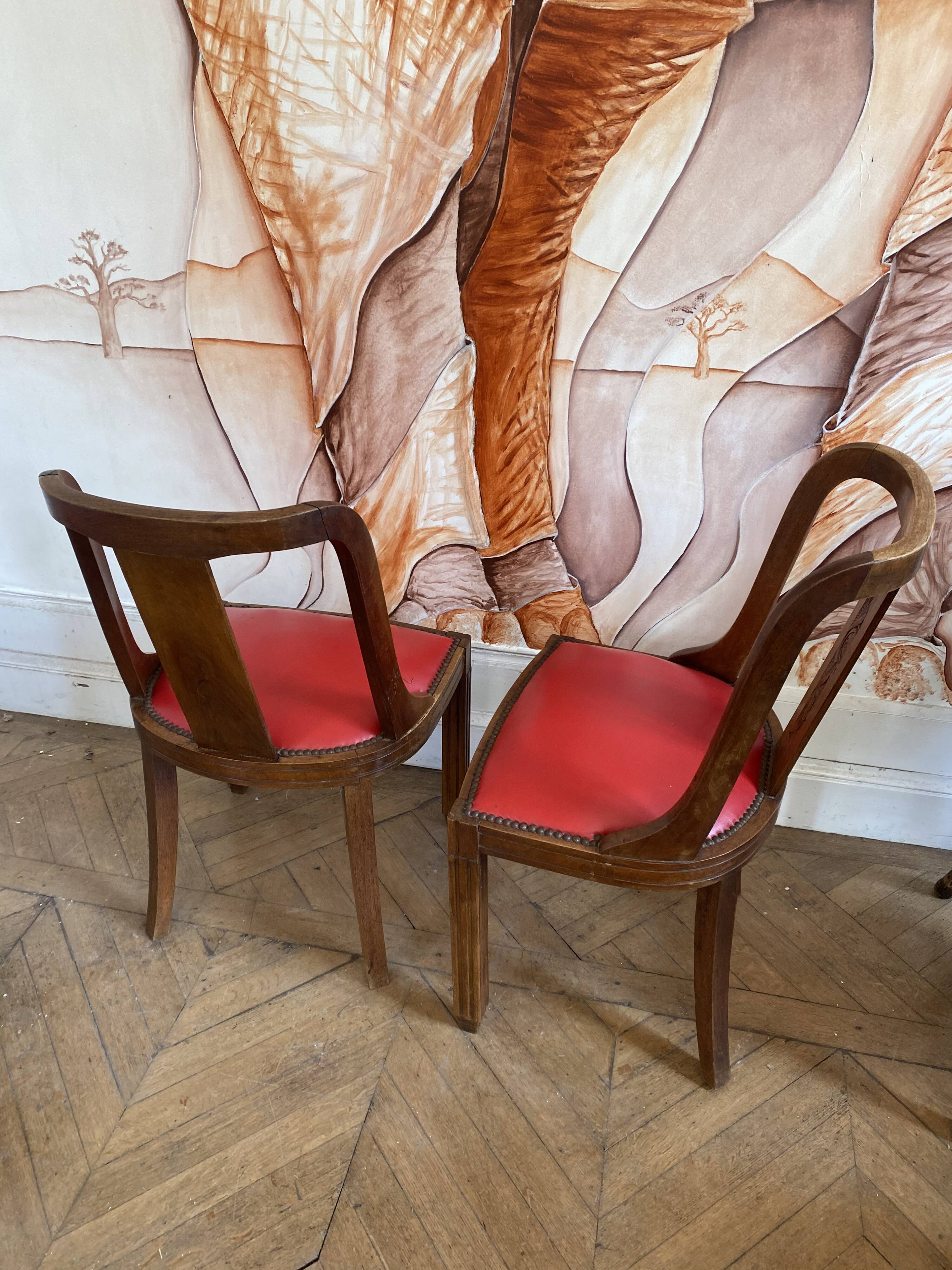 Chaises art déco gondole