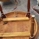Round cherry wood table with extensions