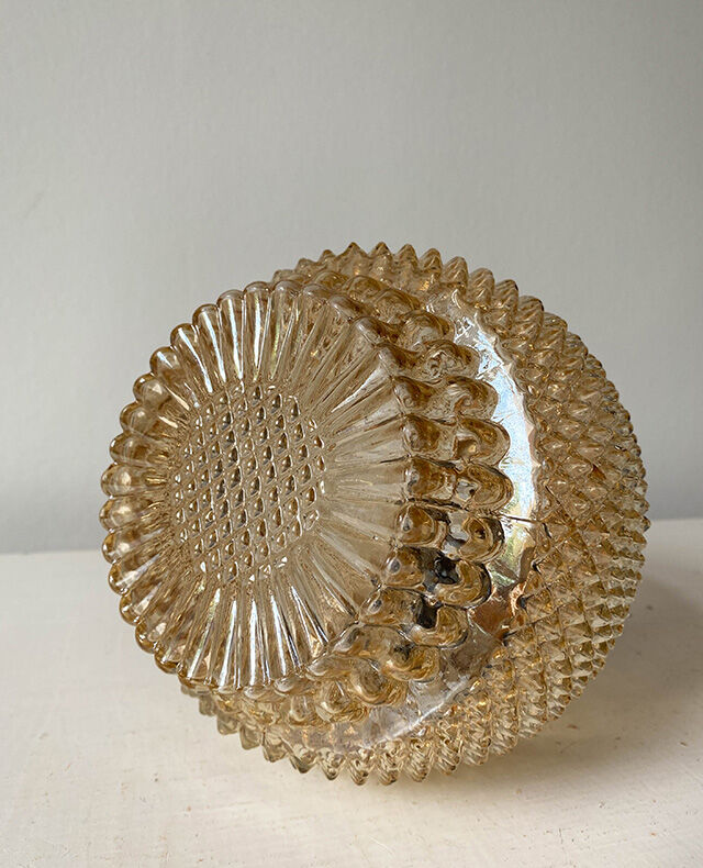 Amber diamond glass wall light