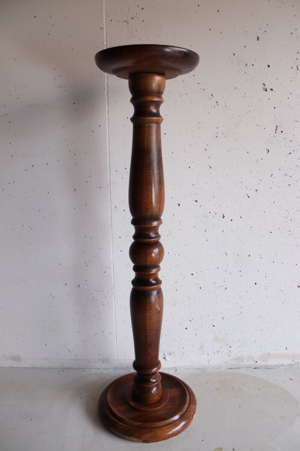 Ancient turned wooden pedestal