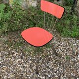 4 red Formica chairs with Eiffel legs 1950