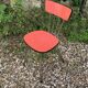 4 red Formica chairs with Eiffel legs, 1950s